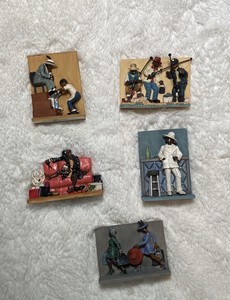 Sass n’ Class - by Annie Lee 1997 Lot of 5 ceramic magnets African American Art