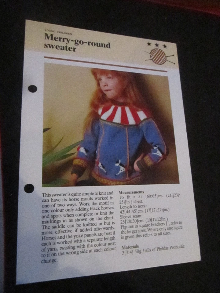 KNITTING PATTERN YOUNG CHILDREN  MERRY-GO-ROUND SWEATER **MUST SEE ** - Image 1 of 1
