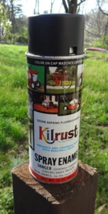 Kilrust Spray Enamel Satin Black Vintage Spray Paint Can Unused - Picture 1 of 6