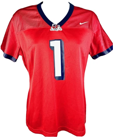 NCAA Fresno State Bulldogs Football Girls Fit Jersey Red & Navy #1 Cover