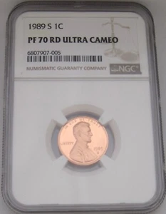 1989-S Lincoln Memorial Cent NGC PF70 RED ULTRA CAMEO - BRIGHT RED HOT PROOF - Picture 1 of 7
