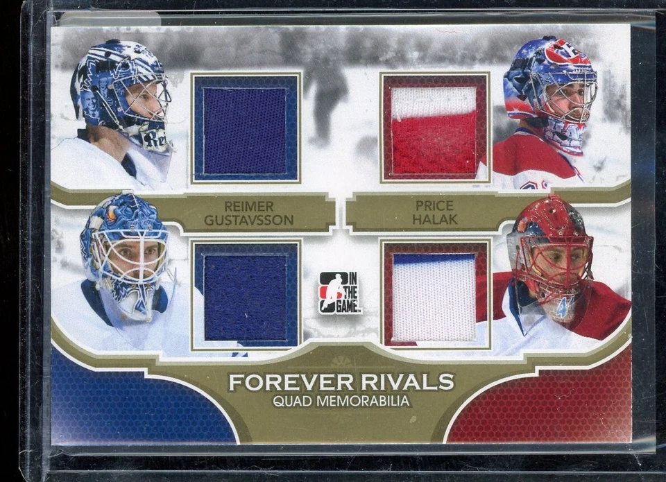 2012-13 ITG Forever Rivals Quad Memorabilia Gold #QM02 Price/Halak/Reimer /10 - Image 1 of 1