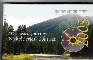 2005 P D S US Mint Westward Journey Nickel Series Coin 6 Coin Set Box and COA - Picture 1 of 4