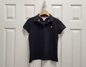 Damen Lilly Pulitzer geschrumpft rosa Palme klassisch schwarz Polo Preppy Golfshirt S - Bild 1 von 4