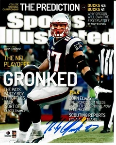 Foto a color firmada a mano 8X10 de Rob Gronkowski "Patriotas de Nueva Inglaterra" certificado de autenticidad - Imagen 1 de 2