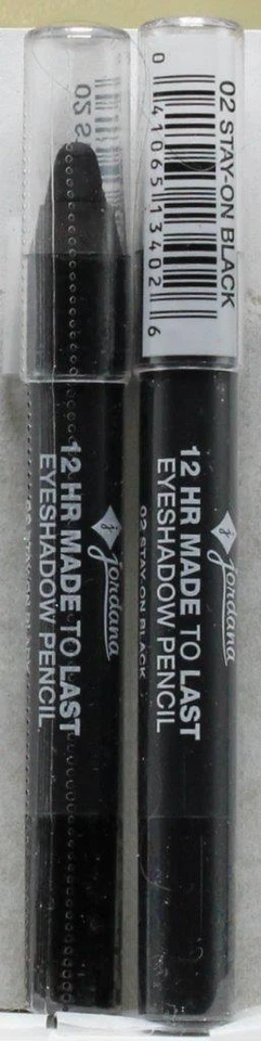 Jordana 12 HR Eyeshadow Pencil #02 Stay on Black Lot of 2   Free S&H - Image 1 of 1