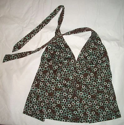 Купальник-танкини 806 Jag шоколадно-коричневый с круглым принтом с бретелью через шею топ S - Изображение 1 из 2