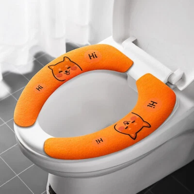 Bathroom Toilet Seat Closestool Washable Soft Warmer Mat Cover Pad Cushion Cover - Image 1 of 4