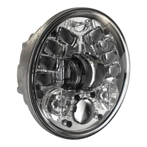 J.W. 5.75" 8690A Motor Bike Adaptive LED Headlights high/low Chrome Inner Bezel - Picture 1 of 2