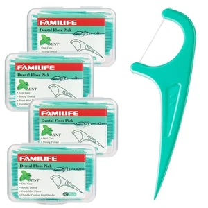 FAMILIFE Floss Picks 240 Count Mint Dental Floss Cleaner Tooth Picks Flossers... - Picture 1 of 8