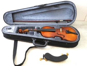 UNBRANDED HAND MADE 1/2 SIZE VIOLIN IN CANVAS CASE - Picture 1 of 10
