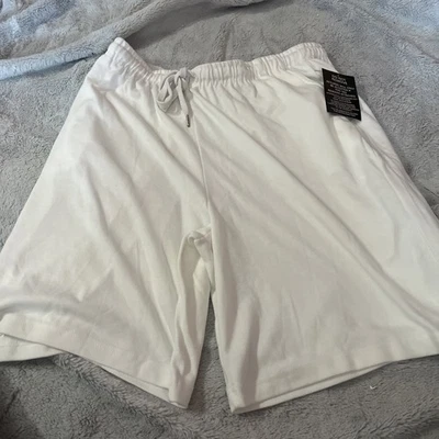 Woman Within Size 1X White Lightweight Cotton Pocket Pull On Shorts Brand New  - Image 1 of 3