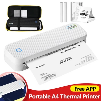 Inkless Portable A4 Thermal Printer Wireless Bluetooth PDF Office Document Print - Image 1 of 4