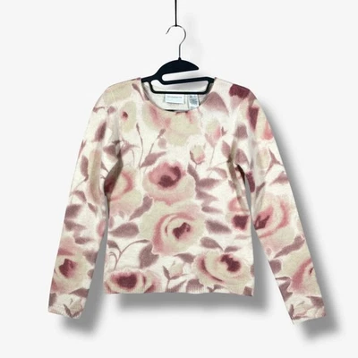 Liz Claiborne вязаный свитер женщин S цветочный шерсти Angora Cottagecore мягкий девочка - Изображение 1 из 4