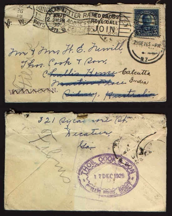 USA #557 to AUSTRALIA/NZ/INDIA REROUTED cover - Image 1 of 1