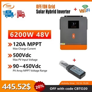 PowMr 6200W 48V Solar Hybrid Inverter Off/On Grid Charger Support Battery/WIFI  - Picture 1 of 20