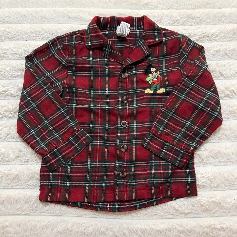 Pijama Disney Mickey Mouse con cuello a cuadros abotonado manga larga - Parche Mickey Foto 1 de 4