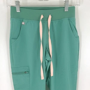 Figs Scrub Pants Womens XXS 2XS Green Mint Zamora Medical Lined Jogger NWT - Picture 1 of 9