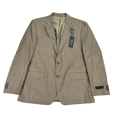 Tommy Hilfiger Mens TH Flex Conrad Modern Fit Solid Sport Coat Tan Brown 46R - Image 1 of 4