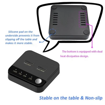 Dual Bay SSD Gehäuse für M2 NVME Laufwerke mit USB 32 Gen2X High Speed Transfe - Bild 1 von 4