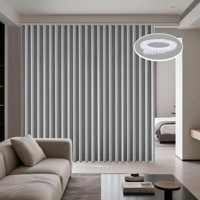 Extra Wide 8.3Ft Curtains Flexible Ceiling Track Set Room Divider Blackout Therm - Image 1 of 4