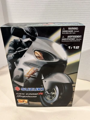 Kit Modelo Maisto 1:12 Diecast Suzuki GSX 1300R Hayabusa Azul/Plateado Nuevo En Caja Foto 1 de 4