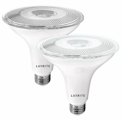 Luxrite Dusk to Dawn PAR38 LED Bulb Bright White Wet Rated UL Listed E26 2-Pack - Image 1 of 4