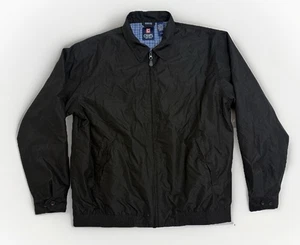 Chaps Ralph Lauren Jacket Mens Large Black Plaid Harrington Bomber Full Zip LNC - Picture 1 of 11