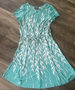 Vestido Bob Mackie Usable Arte Floral MIDI Para Mujer Talla M Corbata Cintura Playa Caprichoso - Imagen 1 de 5