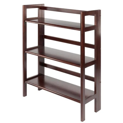 Winsome Terry 3-Tier Solid Wood Folding Book Shelf in Antique Walnut - Image 1 of 4