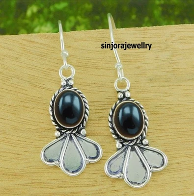 Orecchini pendenti a goccia fatti a mano in argento sterling 925 con pietra... - Immagine 1 di 4