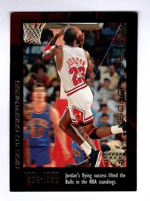 Michael Jordan 1999 Upper Deck Carrera #18 Rise to Greatness Chicago Bulls Salón de la fama Foto 1 de 2