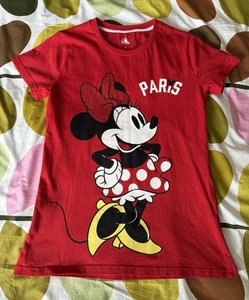 Red Women's Minnie Mouse (Disneyland Paris) T-shirt - size S (8-10) worn once! - Picture 1 of 4