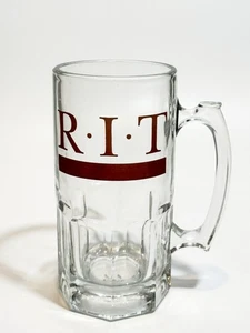 RIT Rochester Institute of Technology Glas Bierkrug Vintage schwerer klarer Stein - Bild 1 von 4
