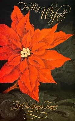 Romantic CHRISTMAS Card FOR WIFE, Poinsettia Love — Gallant Greetings +Envelope