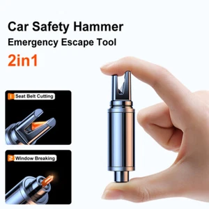 2in1 Car Safety Hammer Emergency Escape Tool Window Breaker and Seatbelt Cutter - Picture 1 of 12