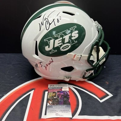 Wayne Chrebet New York Jets Signed Replica Helmet Autographed Inscribed JSA COA - Image 1 of 4