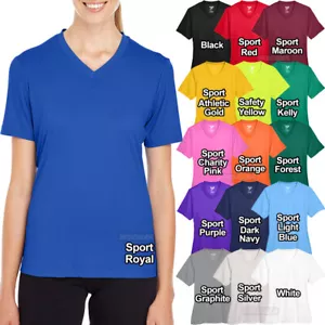 Ladies Moisture Wicking T Shirt Dri Fit XS-XL 2XL, 3XL Womens Tee Workout Yoga - Picture 1 of 17