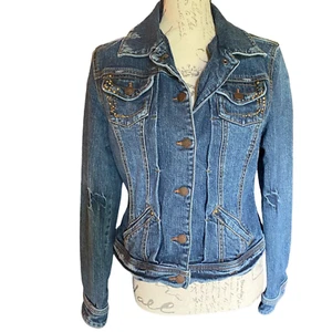 Limited Too Vintage Jean Jacket Blue Denim Girls XXL-20 Pocket Snap Blazer - Picture 1 of 12