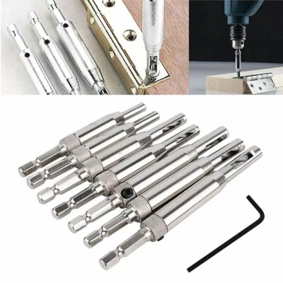 MARKENLOS 7x Bohrer Zentrierbohrer Scharnierbohrer Selbstzentrierende Set für Holzfenster