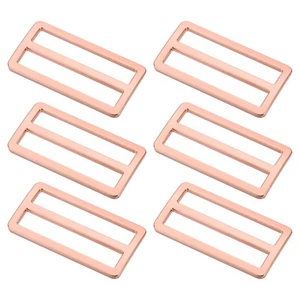 6Pcs Metal Slide Buckle, 2" Metal Zinc Alloy Adjustable Buckle, Rose Gold - Picture 1 of 6