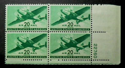 C29 MH 1941 20c Twin-Motored Transport Plane World War II WWII Hawaii rate - Image 1 of 2