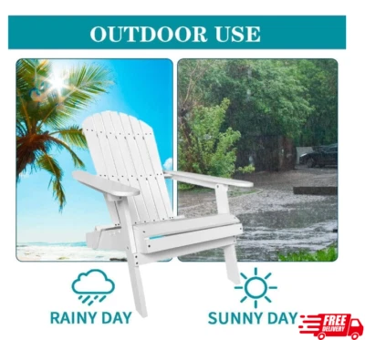 Garden Adirondack Chair Lightweight, Waterproof, Durable, Modern Design Outdoor - Image 1 of 4