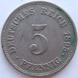 Coin German Empire Empire 5 Pfennig 1895 E in Extremely fine - Picture 1 of 2
