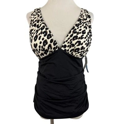 Tankini Bleu Rod Beattie para mujer 14 guepardo acolchado natación correa ajustable Foto 1 de 4