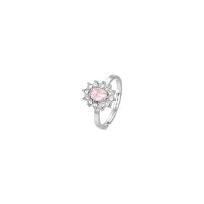 Anello Donna Luca Barra ANK543 In Acciaio Con Zircone Rosa E Strass - Immagine 1 di 3