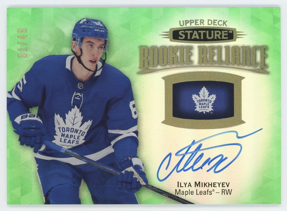 2019-20 UD Stature Ilya Mikheyev Rookie Reliance Auto Green /49 #RR-10 - Image 1 of 1