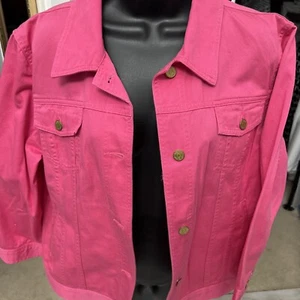 Lauren Jean Company 2 Pc Suit Pink Size XL Jacket Sz 12 Pants - Picture 1 of 8