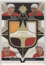 2020-21 Ultimate Collection Quad Materials /49 Matthew Tkachuk Johnny Gaudreau