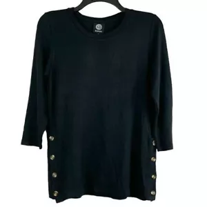 BOBEAU Mujer Pullover Botón Lateral Cuello Redondo Top Talla S - Imagen 1 de 5